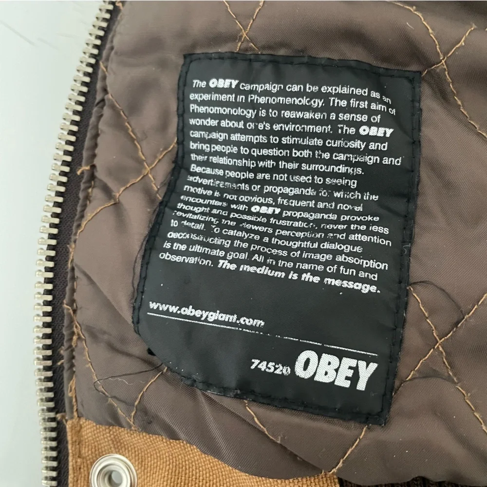 Obey Women's Tan and Yellow Jacket size S - Picture 6 of 14